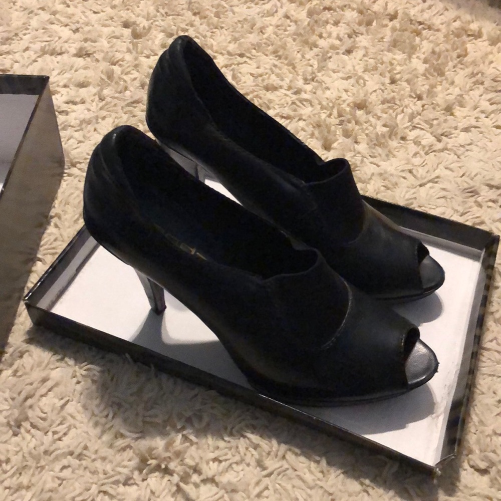 Black Peep Toe Heels